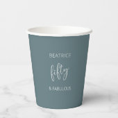 50 en Fabulous Modern Script Papieren Bekers (Achterkant)