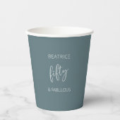 50 en Fabulous Modern Script Papieren Bekers (Voorkant)