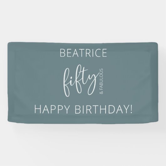 50 en Fabulous Modern Script Spandoek (Horizontaal)