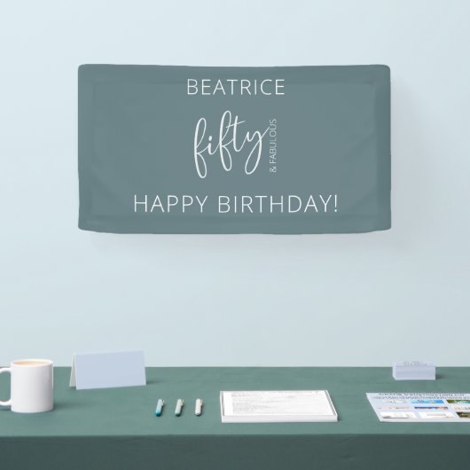 50 en Fabulous Modern Script Spandoek (Beurs)