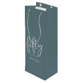 50 en Fabulous Modern Script Wijn Cadeautas (Achterkant Gekanteld)