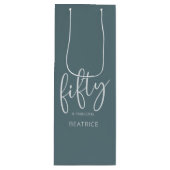 50 en Fabulous Modern Script Wijn Cadeautas (Voorkant)