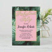 50 en Fabulous Modern Tropical 50 verjaardag Kaart (Staand voorkant)