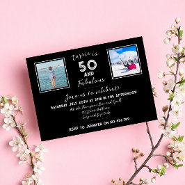 50 en Fabulous Modern Typografie Black en White Kaart