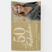50 en Fabulous Moderne Gouden 50ste Verjaardag Fot Spandoek (Verticaal)