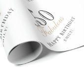 50 en Fabulous Moderne Vrouw 50e Verjaardag Cadeaupapier (Rol Hoek)