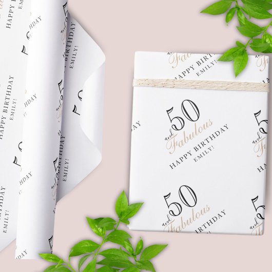 50 en Fabulous Moderne Vrouw 50e Verjaardag Cadeaupapier
