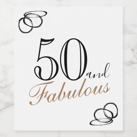 50 en Fabulous Moderne Vrouwen 50ste Verjaardag Wijn Etiket (Enkel label)