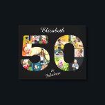 50 en Fabulous Multi Photo Friend 50th Birthday Canvas Afdruk<br><div class="desc">Een prachtige manier om de gelukkige 50ste verjaardag te zeggen aan een vriend met een uniek "50 en verbluffend" klassiek ontwerp zwart-wit canvas. Gebruik onze sjabloon om je eigen aangepaste fotocollage te creëer. Dit liefhebbende verjaardagsgeschenk heeft een simpel elegant chic formaat met een mooie typografie. Het ontwerp concentreert zich op...</div>