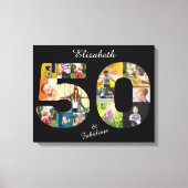 50 en Fabulous Multi Photo Friend 50th Birthday Canvas Afdruk (Voorkant)