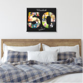 50 en Fabulous Multi Photo Friend 50th Birthday Canvas Afdruk (Insitu (Slaapkamer))