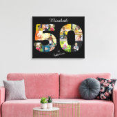 50 en Fabulous Multi Photo Friend 50th Birthday Canvas Afdruk (Insitu (Woonkamer))