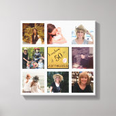 50 en Fabulous Naam 8 Fotocollage Keepsake Canvas Afdruk (Voorkant)
