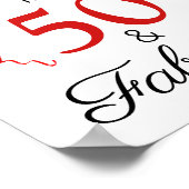 50 en Fabulous Name Photo Red 50th Birthday Small Poster (Hoek)