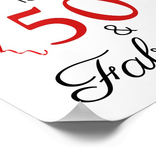 50 en Fabulous Name Two Photos 50th Birthday SM Poster (Hoek)