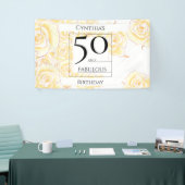 50 en Fabulous Name Yellow Rose Floral Black Spandoek (Beurs)