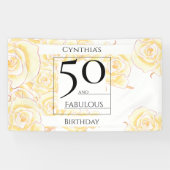 50 en Fabulous Name Yellow Rose Floral Black Spandoek (Horizontaal)