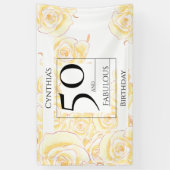 50 en Fabulous Name Yellow Rose Floral Black Spandoek (Verticaal)