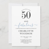 50 En Fabulous Navy Zwart Goud Agaat Uitnodiging (Achterkant)