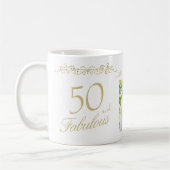 50 en Fabulous Ornament 50th Birthday Foto Koffiemok (Links)