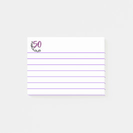"50 en Fabulous" | Paarse en zwarte typografie Post-it® Notes