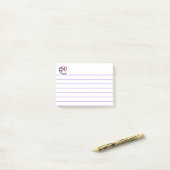 "50 en Fabulous" | Paarse en zwarte typografie Post-it® Notes (Op bureau)