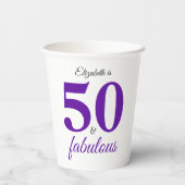50 En Fabulous Paarse Papieren Bekers (Achterkant)