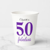 50 En Fabulous Paarse Papieren Bekers (Voorkant)