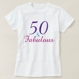 50 en Fabulous Paarse Roze Blauw Custom T-shirt