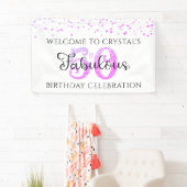 50 EN FABULOUS Paarse Roze Confetti Spandoek (Insitu)