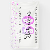 50 EN FABULOUS Paarse Roze Confetti Spandoek (Verticaal)