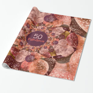 50 en Fabulous Paarse roze kaleidoscoop ballonnen Cadeaupapier