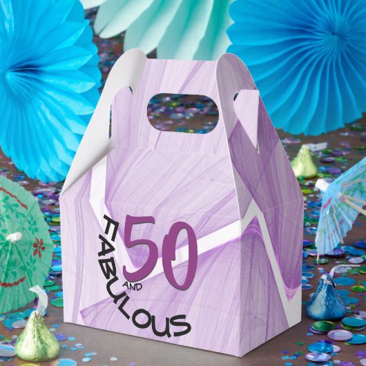 50 en Fabulous | Paarse & Zwarte Verjaardag Thema Bedankdoosjes (Feest)