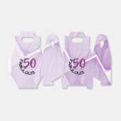 50 en Fabulous | Paarse & Zwarte Verjaardag Thema Bedankdoosjes (Uitgevouwen)