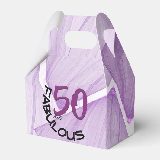 50 en Fabulous | Paarse & Zwarte Verjaardag Thema Bedankdoosjes (Voorkant Zijde)