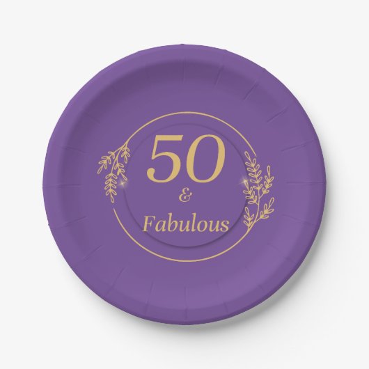 50 en Fabulous Papieren Bordje (Voorkant)