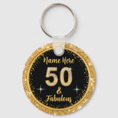 50 en Fabulous Party Favors, gepersonaliseerd Sleutelhanger (Voorkant)