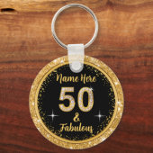 50 en Fabulous Party Favors, gepersonaliseerd Sleutelhanger (Voorkant)