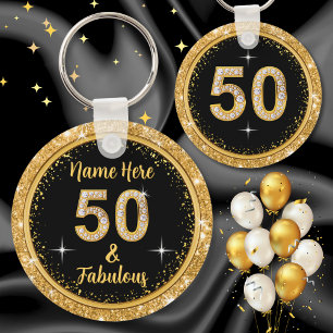 50 en Fabulous Party Favors, gepersonaliseerd Sleutelhanger