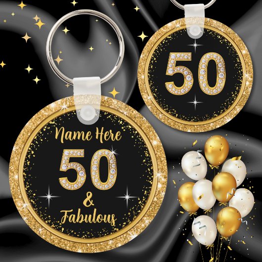50 en Fabulous Party Favors, gepersonaliseerd Sleutelhanger