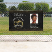 50 en Fabulous Party Gepersonaliseerde naam Black  Spandoek (Insitu)