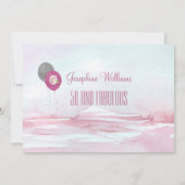 50- en Fabulous Party Invitation Roze Kaart (Achterkant)