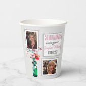 50- en Fabulous Party Photo Collage Paper cup Papieren Bekers (Achterkant)