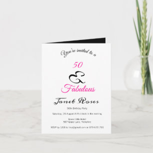 50 en Fabulous Personal 50th Birthday Folded