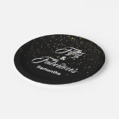 50 en Fabulous Personal Gold Glitter Black Papieren Bordje (Gekanteld)