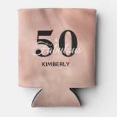 50 en Fabulous Personal Roos Gold Birthday Blikjeskoeler (Voorkant)