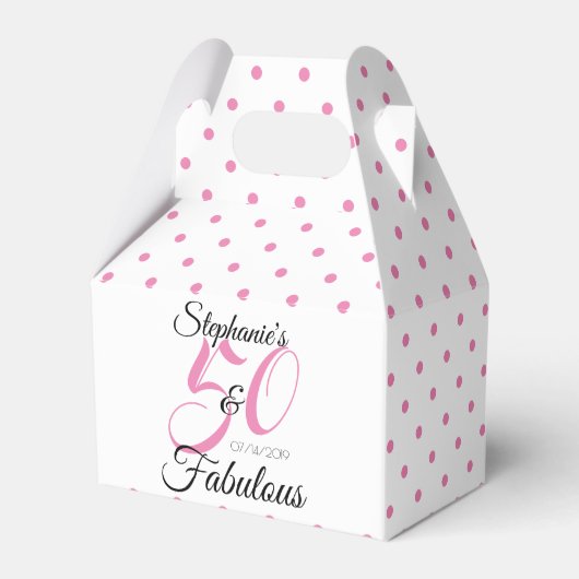 50 en Fabulous Personalized Birthday Party Bedankdoosjes (Achterkant)