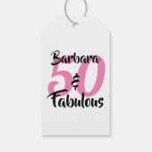 50 en Fabulous Personalized Birthday Party Cadeaulabel (Achterkant)