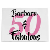 50 en Fabulous Personalized Birthday Party Groot Cadeauzakje (Voorkant)