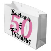 50 en Fabulous Personalized Birthday Party Groot Cadeauzakje (Achterkant Gekanteld)